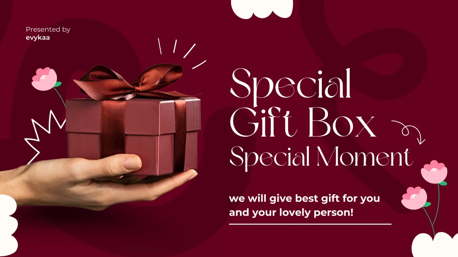 Maroon and White Modern Gift Box Proposal Presentation