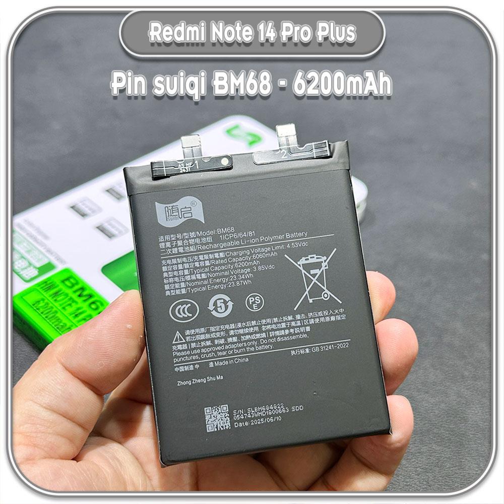 BM68 Battery for Redmi Note 14 Pro+ 5G (6200mAh, Li-Polymer, High Backup Replacement Battery)