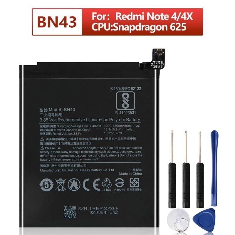 BN43 Battery for Redmi Note 4 / Note 4X (4100mAh, Li-Polymer, High Backup Replacement Battery)