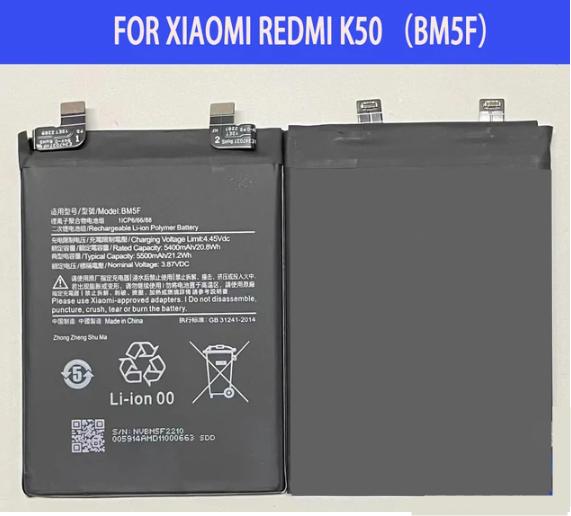 BM5F Battery for Redmi K50 (5500mAh, Li-Polymer, High Backup Replacement Battery)