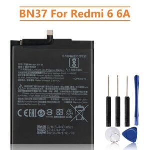 BN37 Battery for Redmi 6 / Redmi 6A (3000mAh, Li-Polymer, High Backup Replacement Battery)